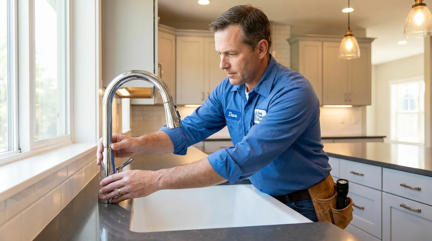 Kitchen faucet installation by Johns Plumbing LLC in Quincy